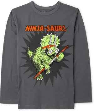 The Children's Place Boys' Dino Long Sleeve Graphic T-Shirts