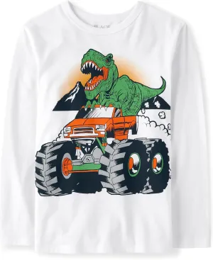 The Children's Place Boys' Dino Long Sleeve Graphic T-Shirts