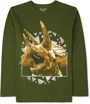 The Children's Place Boys' Dino Long Sleeve Graphic T-Shirts