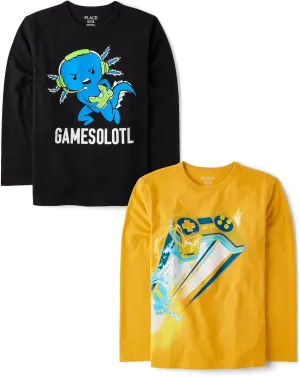 The Children's Place boys Gamer Long Sleeve Graphic T-shirts,multipacks