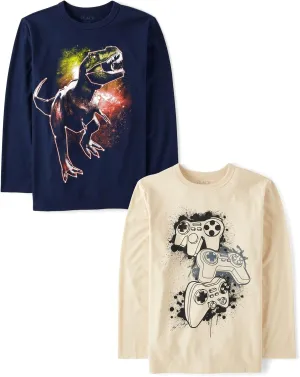 The Children's Place boys Gamer Long Sleeve Graphic T-shirts,multipacks