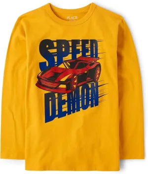 The Children's Place boys Sports Long Sleeve Graphic T-shirts