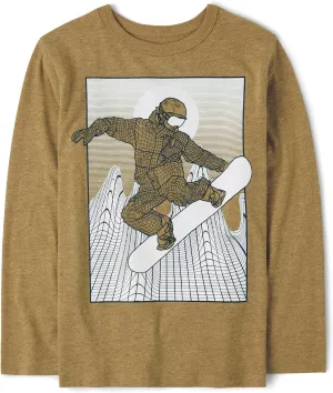 The Children's Place boys Sports Long Sleeve Graphic T-shirts