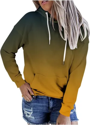 Tie Dye Print Hoodie For Women Fall Fashion y2k Clothes Long Sleeve Drawstring Pullover Tops Loose Casual Sweatshirt