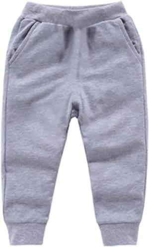 Toddler Boys Girls Jogger Sweatpants Baby Loose Fit Elastic Waist Casual Trousers Solid Color Relaxed Fit Joggers