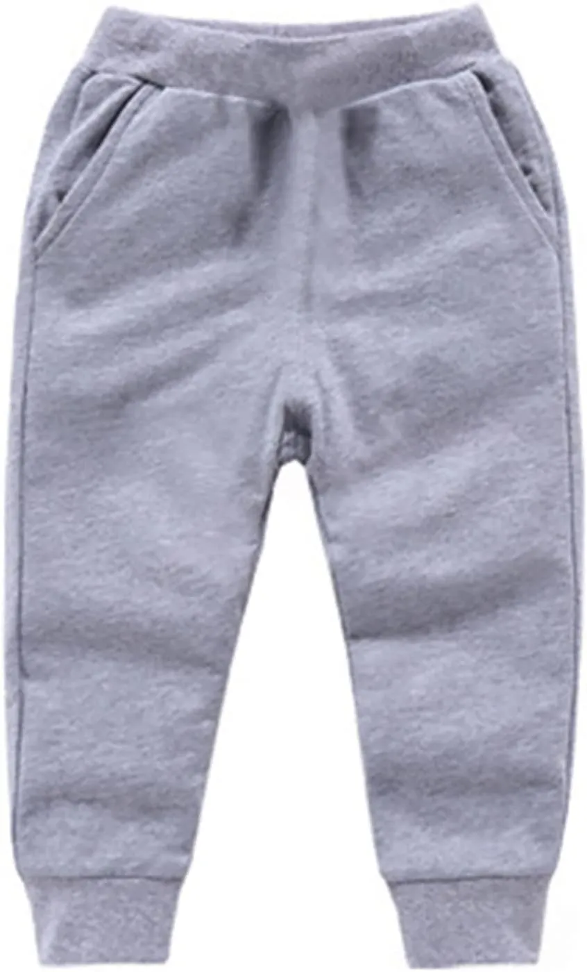 Toddler Boys Girls Jogger Sweatpants Baby Loose Fit Elastic Waist Casual Trousers Solid Color Relaxed Fit Joggers