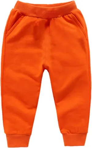 Toddler Boys Girls Jogger Sweatpants Baby Loose Fit Elastic Waist Casual Trousers Solid Color Relaxed Fit Joggers