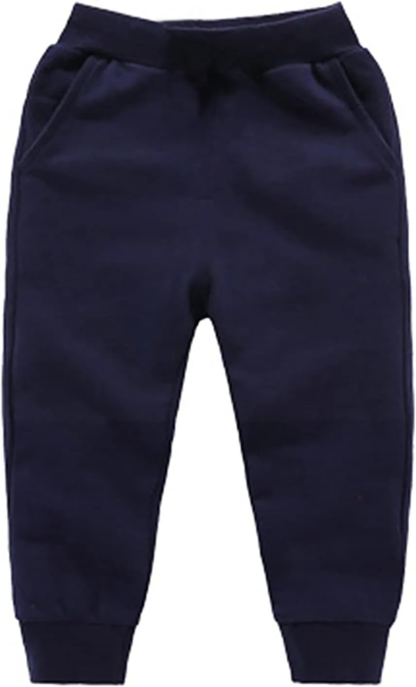 Toddler Boys Girls Jogger Sweatpants Baby Loose Fit Elastic Waist Casual Trousers Solid Color Relaxed Fit Joggers