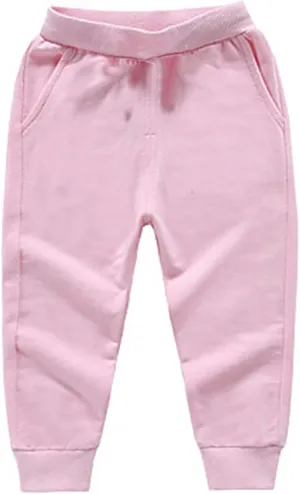 Toddler Boys Girls Jogger Sweatpants Baby Loose Fit Elastic Waist Casual Trousers Solid Color Relaxed Fit Joggers