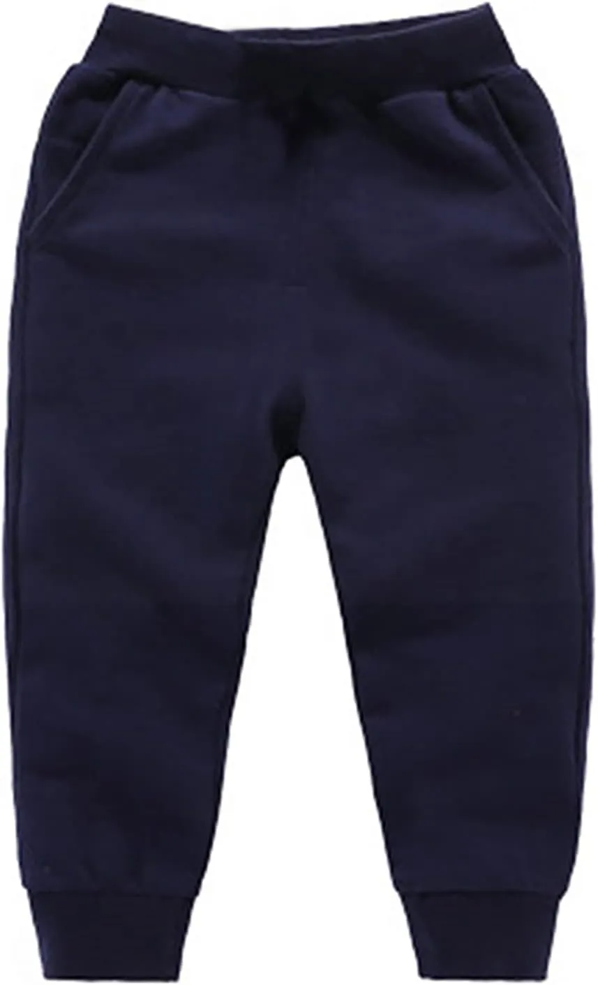 Toddler Boys Girls Jogger Sweatpants Baby Loose Fit Elastic Waist Casual Trousers Solid Color Relaxed Fit Joggers