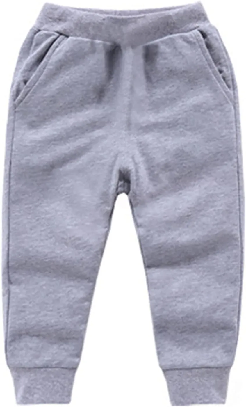 Toddler Boys Girls Jogger Sweatpants Baby Loose Fit Elastic Waist Casual Trousers Solid Color Relaxed Fit Joggers