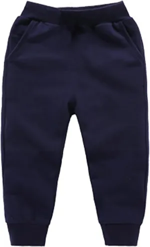 Toddler Boys Girls Jogger Sweatpants Baby Loose Fit Elastic Waist Casual Trousers Solid Color Relaxed Fit Joggers