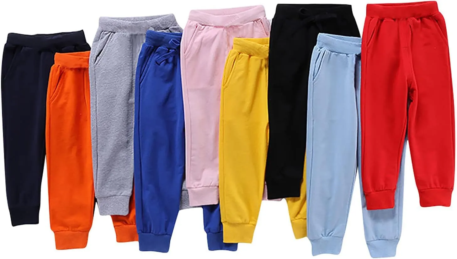 Toddler Boys Girls Jogger Sweatpants Baby Loose Fit Elastic Waist Casual Trousers Solid Color Relaxed Fit Joggers