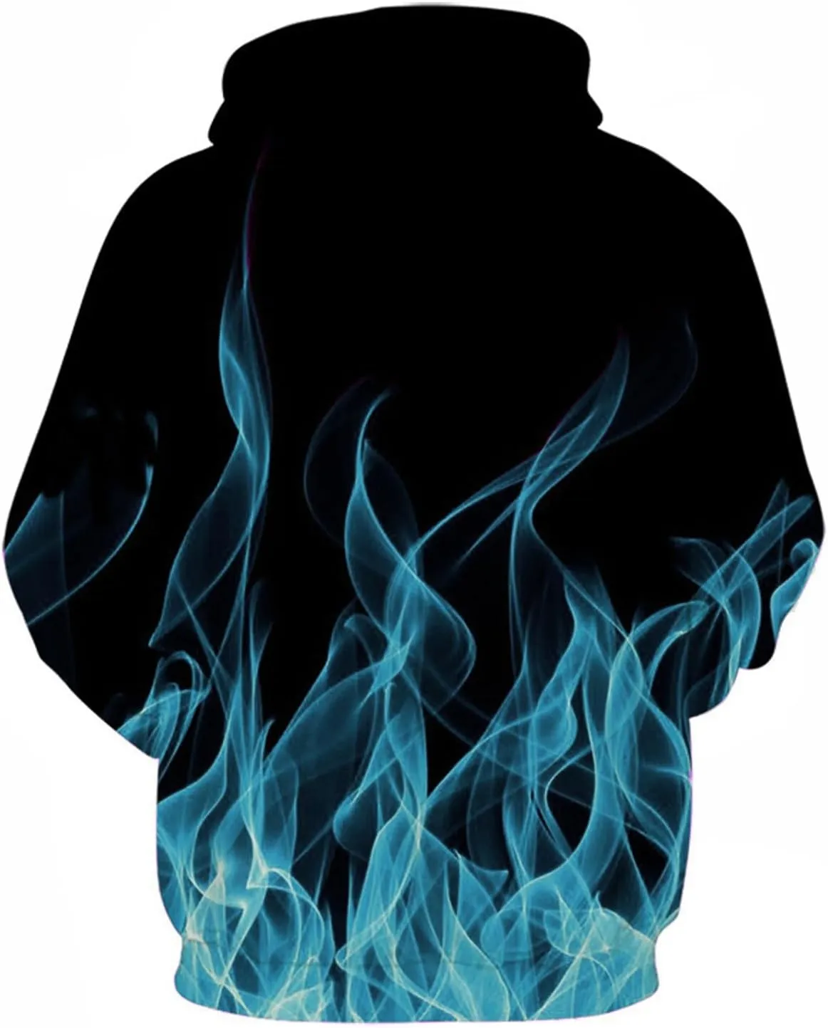 Unisex Novelty Hoodies for Men 3D Colorful Flame Printed Hood Sweatshirts Oversized Baggy Pullover Tops with Pockets