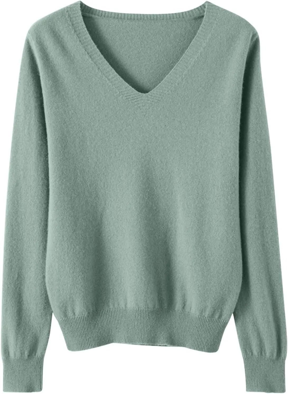 V Neck Sweaters for Women Trendy Baggy Cotton Knitted Comfy Cashmere Sweaters Casual Lightweight Pullover Tunic Tops