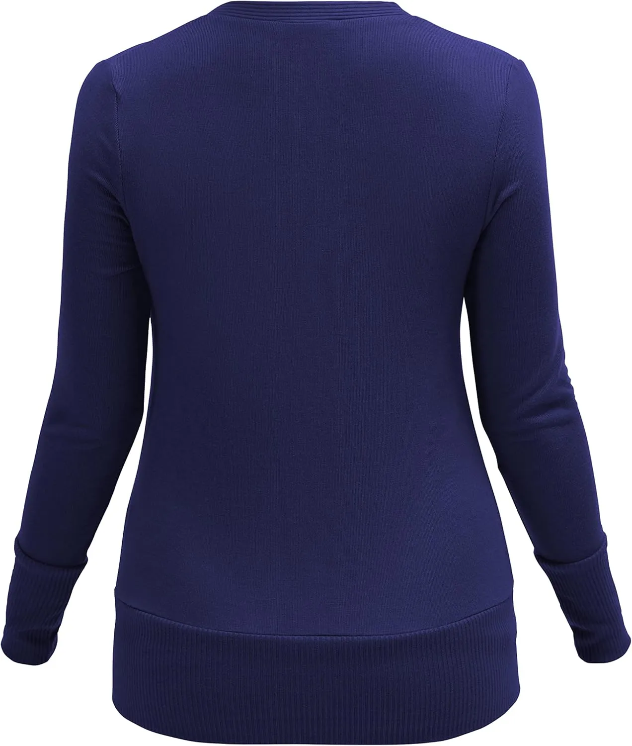 VERABENDI Women Long Sleeve Snaps Button Down V Neck Cute Knit Sweater Cardigan