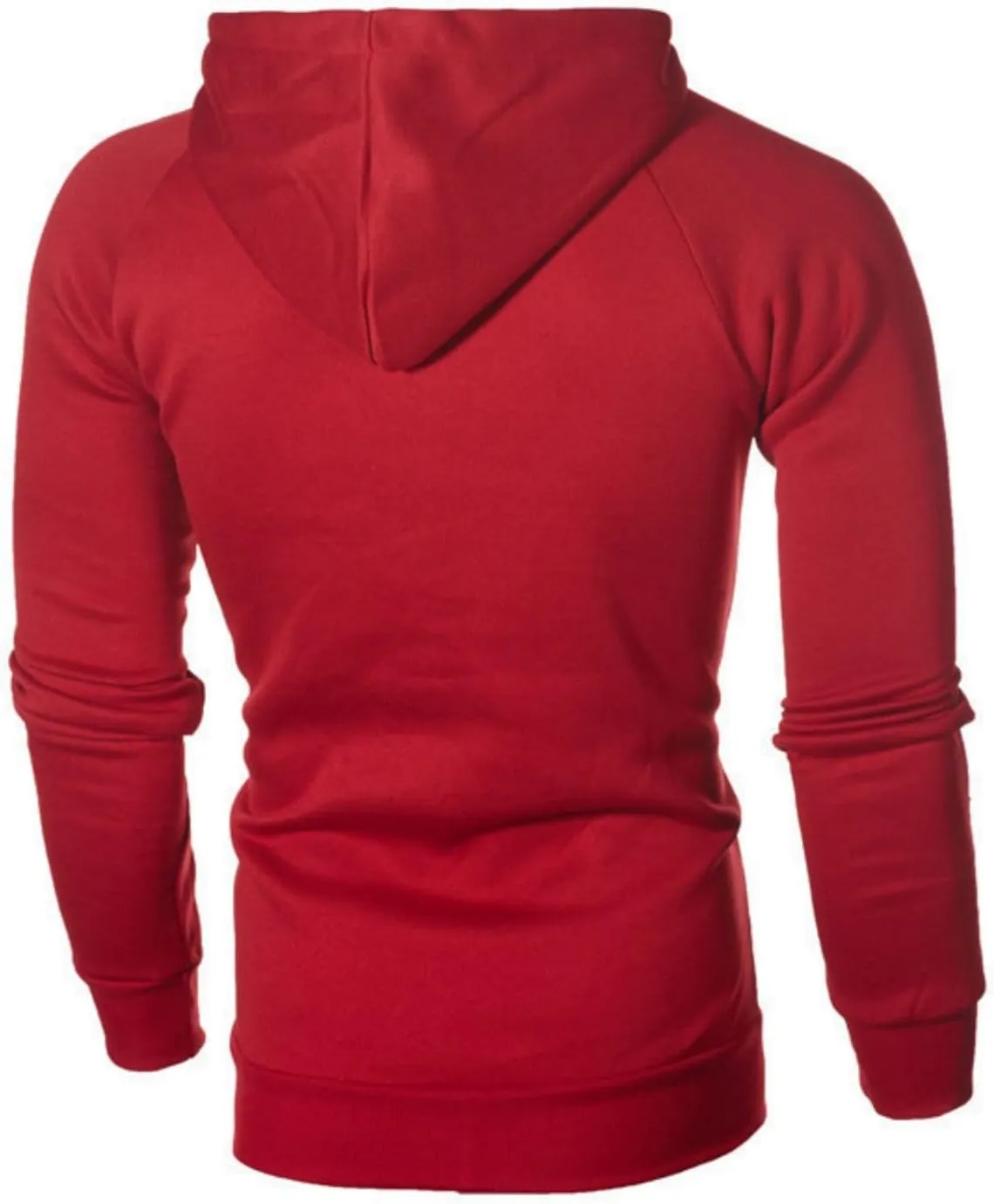 Wankang Mens Full Zip Fleece Hoodies Solid Drawstring Slim Fit Long Sleeve Lightweight Hooded Sweatshirt with Zipper Pockets