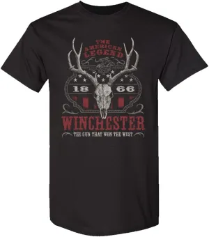 Winchester Official Western Flag Deer Skull Vintage Graphic T-Shirts for Men
