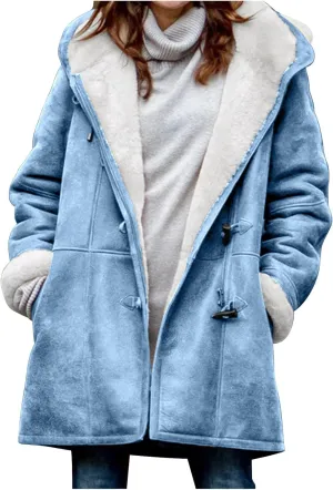 Winter Coats for Women 2024 Plus Size Fleece Lined Jackets Warm Button Down Fur Sherpa Lined Hooded Hoodies Outerwear