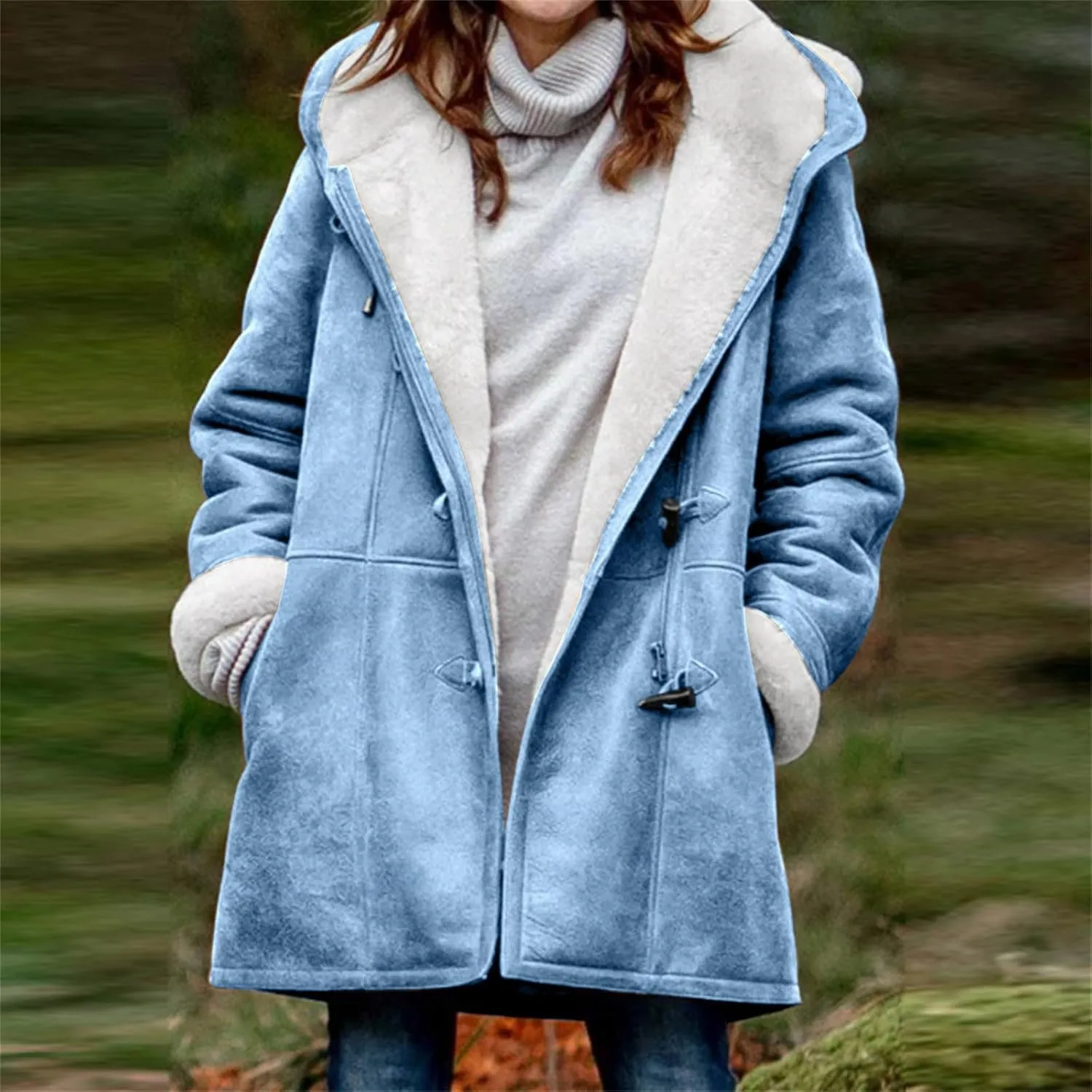 Winter Coats for Women 2024 Plus Size Fleece Lined Jackets Warm Button Down Fur Sherpa Lined Hooded Hoodies Outerwear