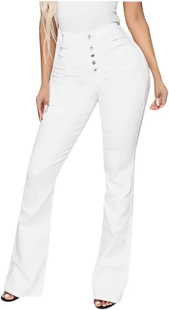 Woman Stretch Wide Straight Leg Jeans Trendy High Waisted Skinny Slim Fit Denim Pants 2025 Spring Fashion