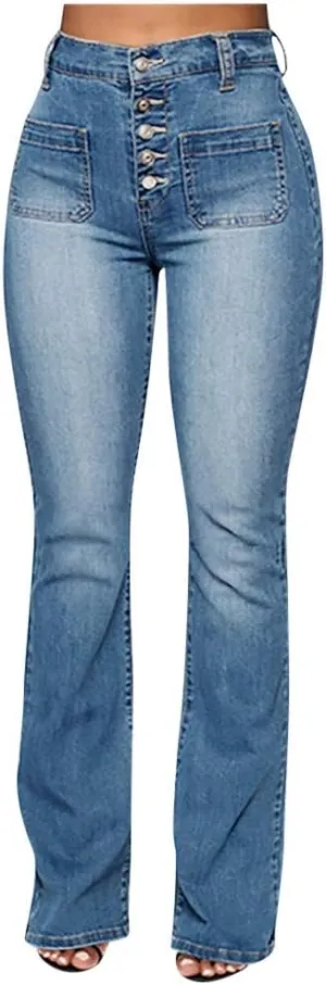 Woman Stretch Wide Straight Leg Jeans Trendy High Waisted Skinny Slim Fit Denim Pants 2025 Spring Fashion