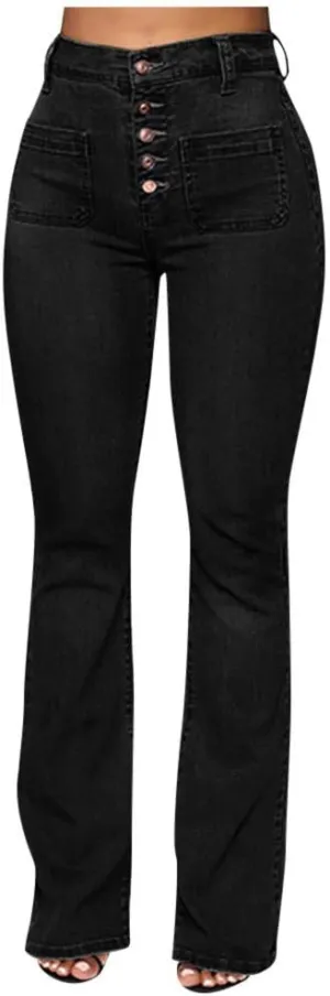 Woman Stretch Wide Straight Leg Jeans Trendy High Waisted Skinny Slim Fit Denim Pants 2025 Spring Fashion