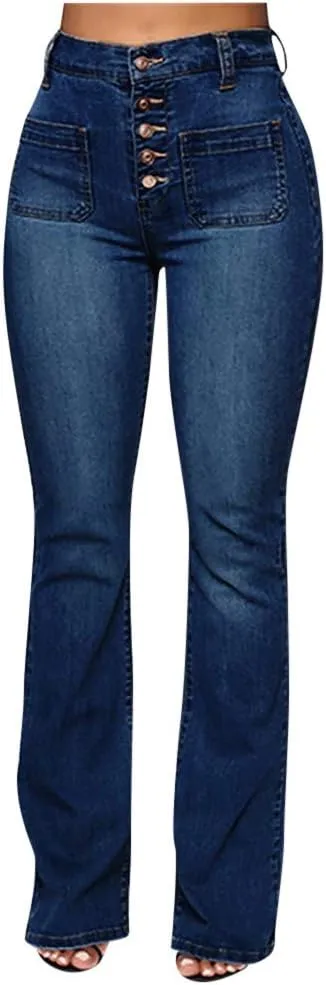 Woman Stretch Wide Straight Leg Jeans Trendy High Waisted Skinny Slim Fit Denim Pants 2025 Spring Fashion
