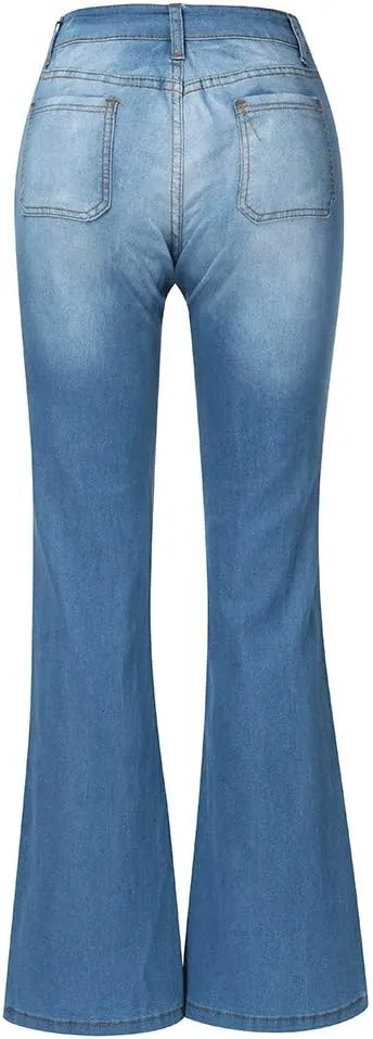 Woman Stretch Wide Straight Leg Jeans Trendy High Waisted Skinny Slim Fit Denim Pants 2025 Spring Fashion
