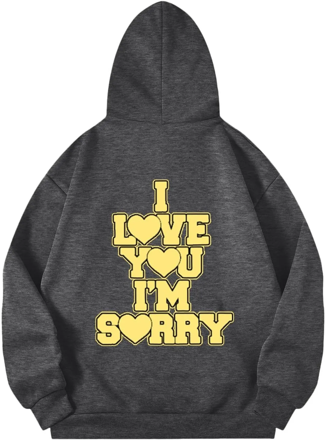 Women Hoodies Gracie I Love You I'm Sorry Letter Print Hoodie Pullover Long Sleeve Oversized Y2K Trendy Casual Shirts
