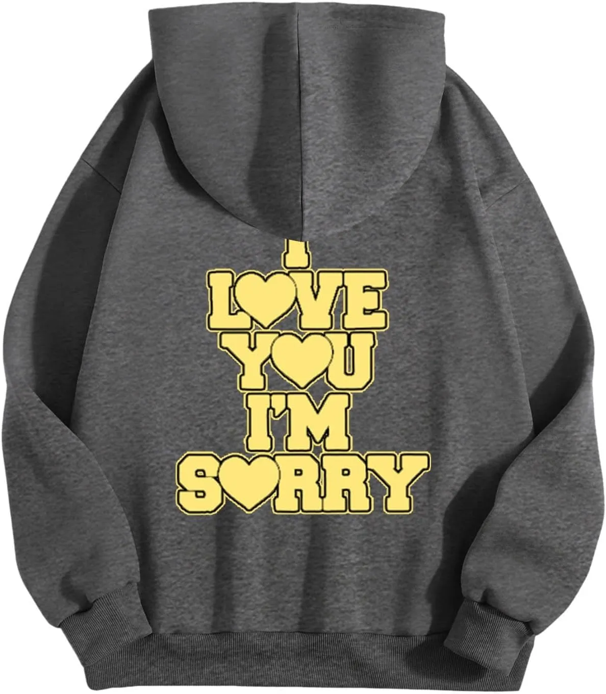Women Hoodies Gracie I Love You I'm Sorry Letter Print Hoodie Pullover Long Sleeve Oversized Y2K Trendy Casual Shirts