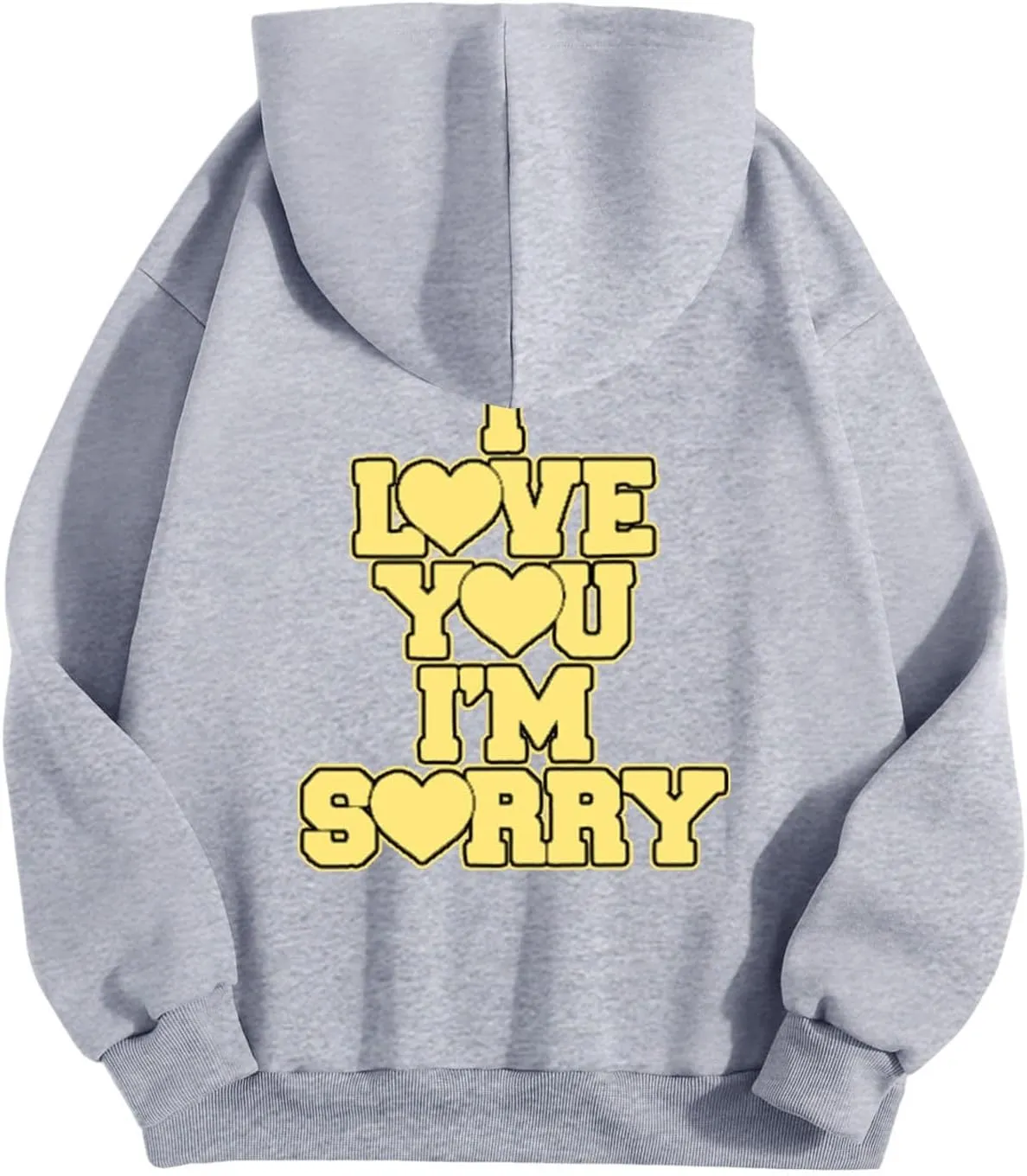 Women Hoodies Gracie I Love You I'm Sorry Letter Print Hoodie Pullover Long Sleeve Oversized Y2K Trendy Casual Shirts