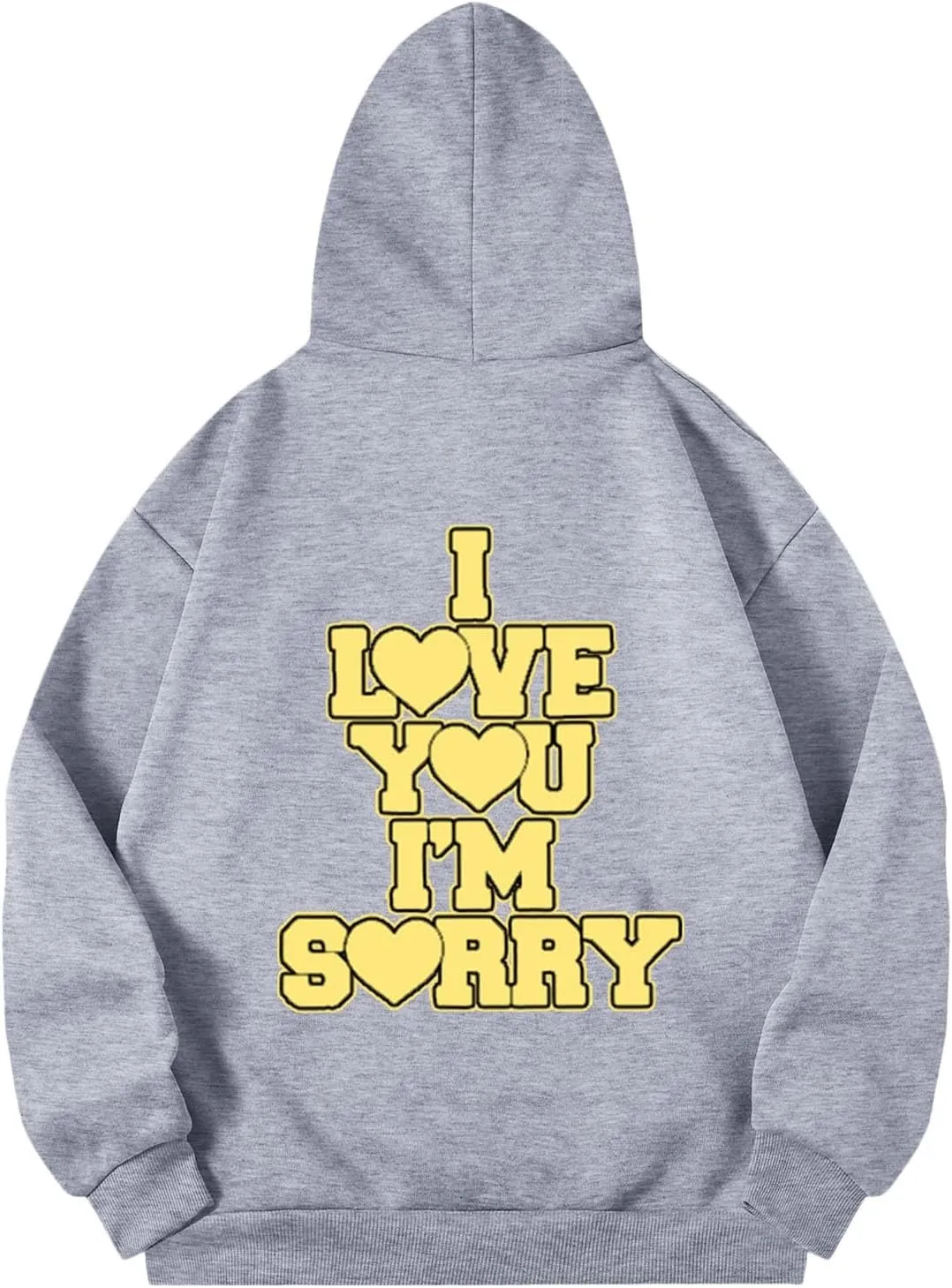 Women Hoodies Gracie I Love You I'm Sorry Letter Print Hoodie Pullover Long Sleeve Oversized Y2K Trendy Casual Shirts