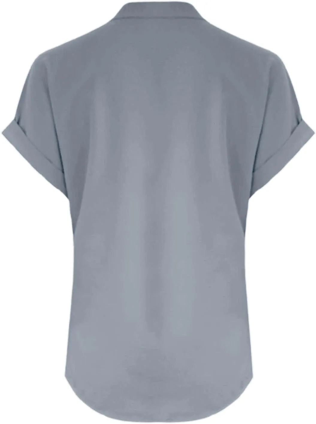 Women Linen Shirts V Neck Button Blouses Bohemian 2024 Summer Tops Short Sleeve Loose Fit T-Shirts