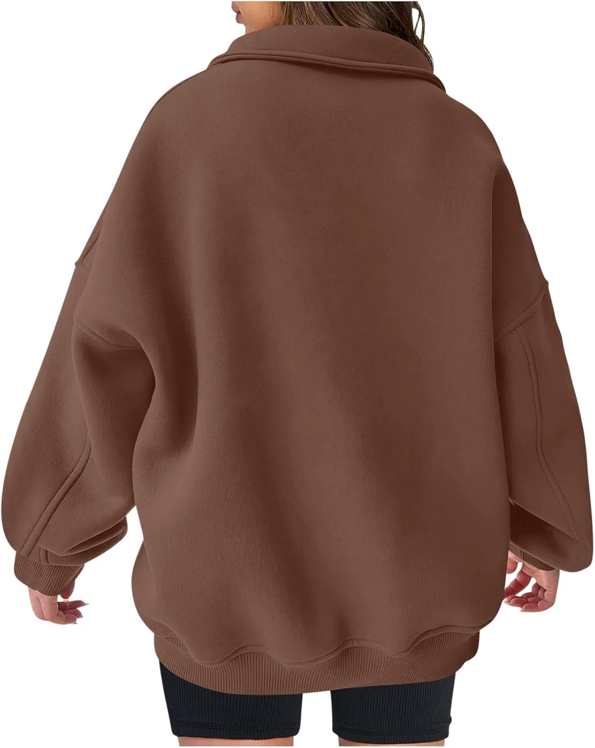 Women Oversized Hoodies Sweatshirt Half Zip Long Sleeve Fleece Pullover Top 2024 Fall Trendy Teen Girl Preppy Clothes