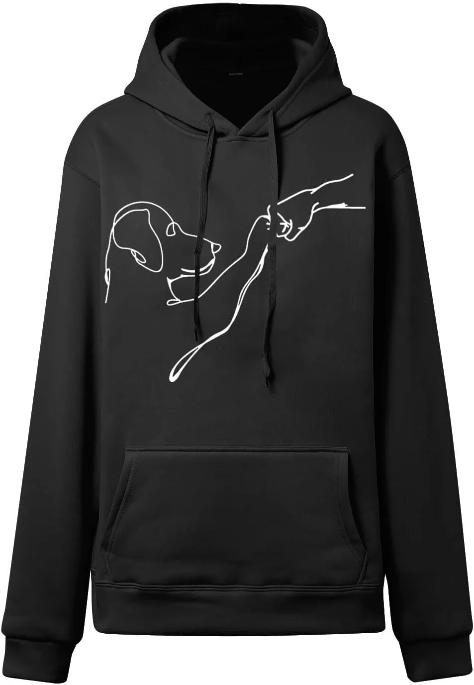 Womens Cute Dog Printed Hoodies Dog Lover Long Sleeve Pullover Hooded Drop Shoulder Sweatshirt Tops 2024 Fall Outfits
