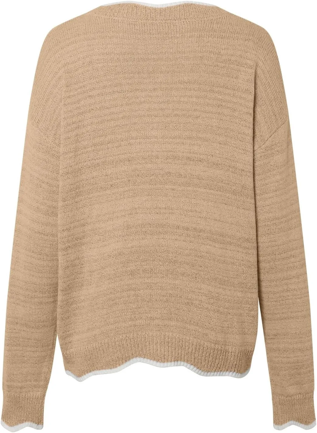 Women's Fashion V Neck Sweaters Cozy Fit Fleece Sweaters Plus Size Spring Sweater Elegant Chunky Pullover Tops