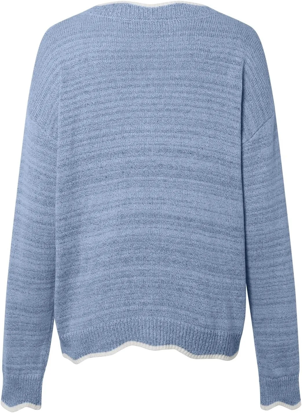 Women's Fashion V Neck Sweaters Cozy Fit Fleece Sweaters Plus Size Spring Sweater Elegant Chunky Pullover Tops