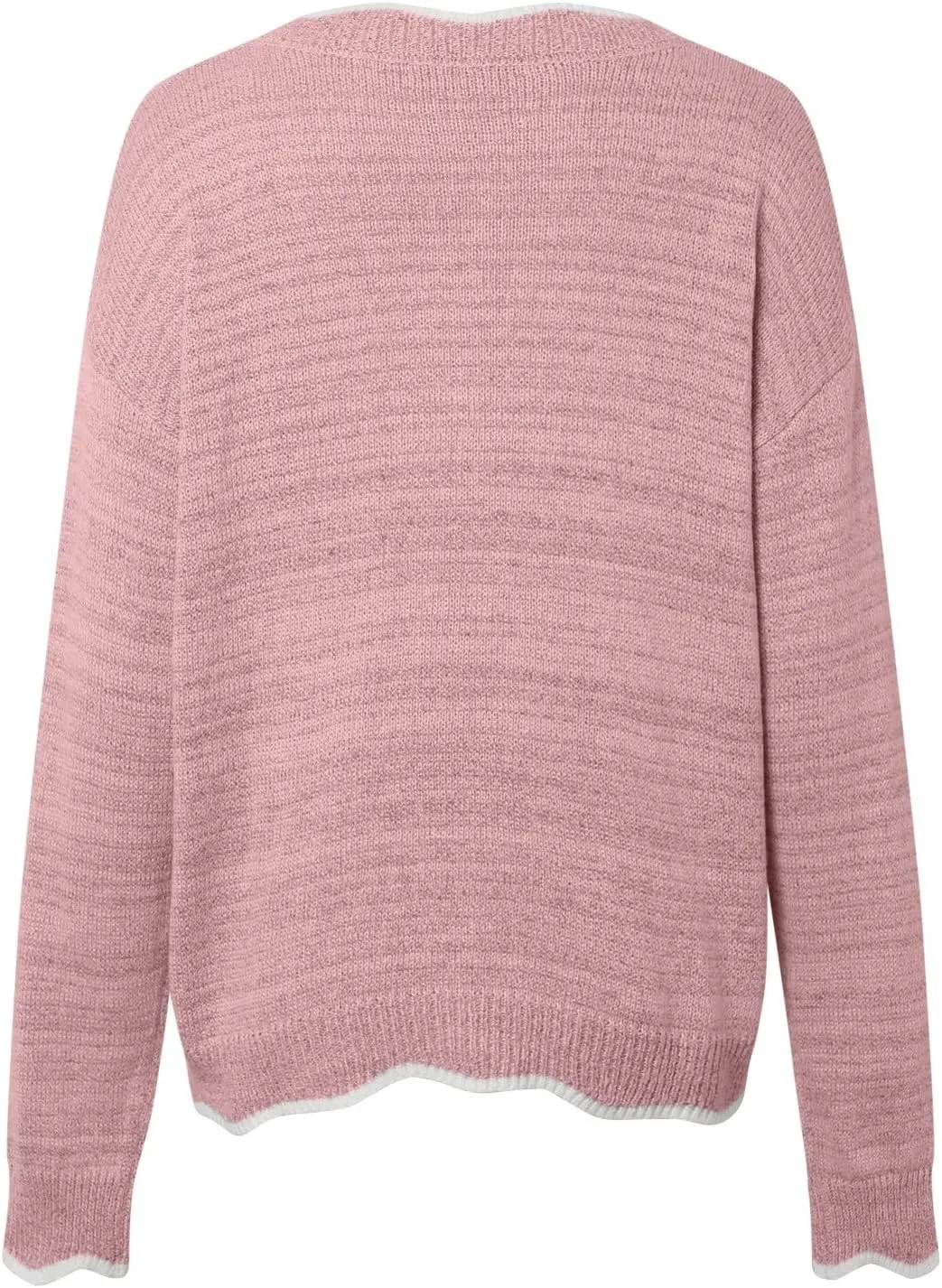 Women's Fashion V Neck Sweaters Cozy Fit Fleece Sweaters Plus Size Spring Sweater Elegant Chunky Pullover Tops