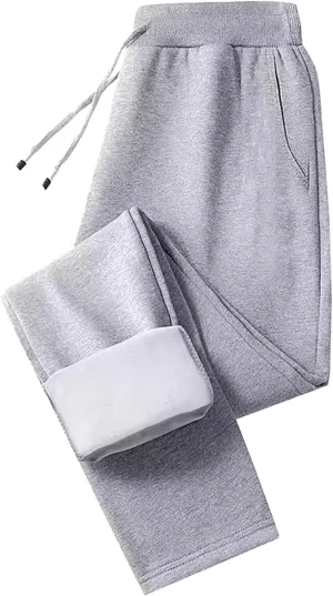Women's Fleece Lined Joggers Winter Thermal Sweatpants High Waisted Drawstring Joggers Pants with Pockets