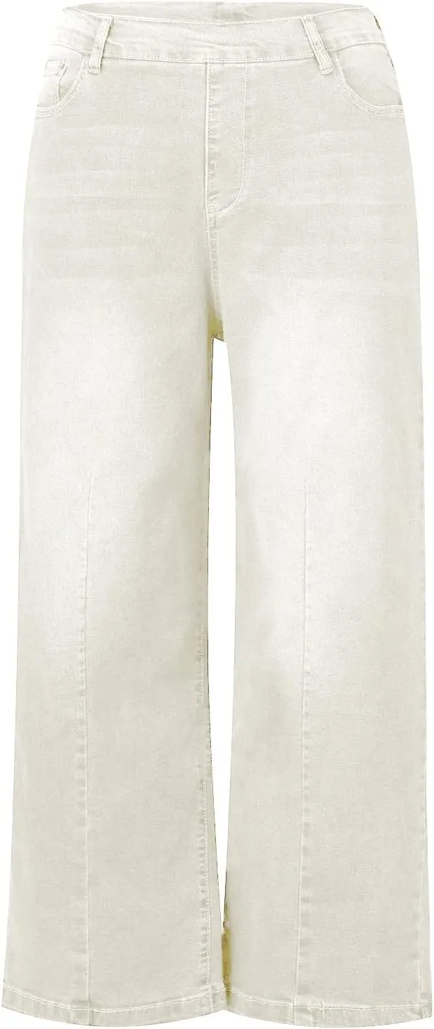Womens Jeans Wide Leg Jeans Casual Fashion Straight Leg Loose Stretchy Tummy Control Trendy Jeans for Women 2024