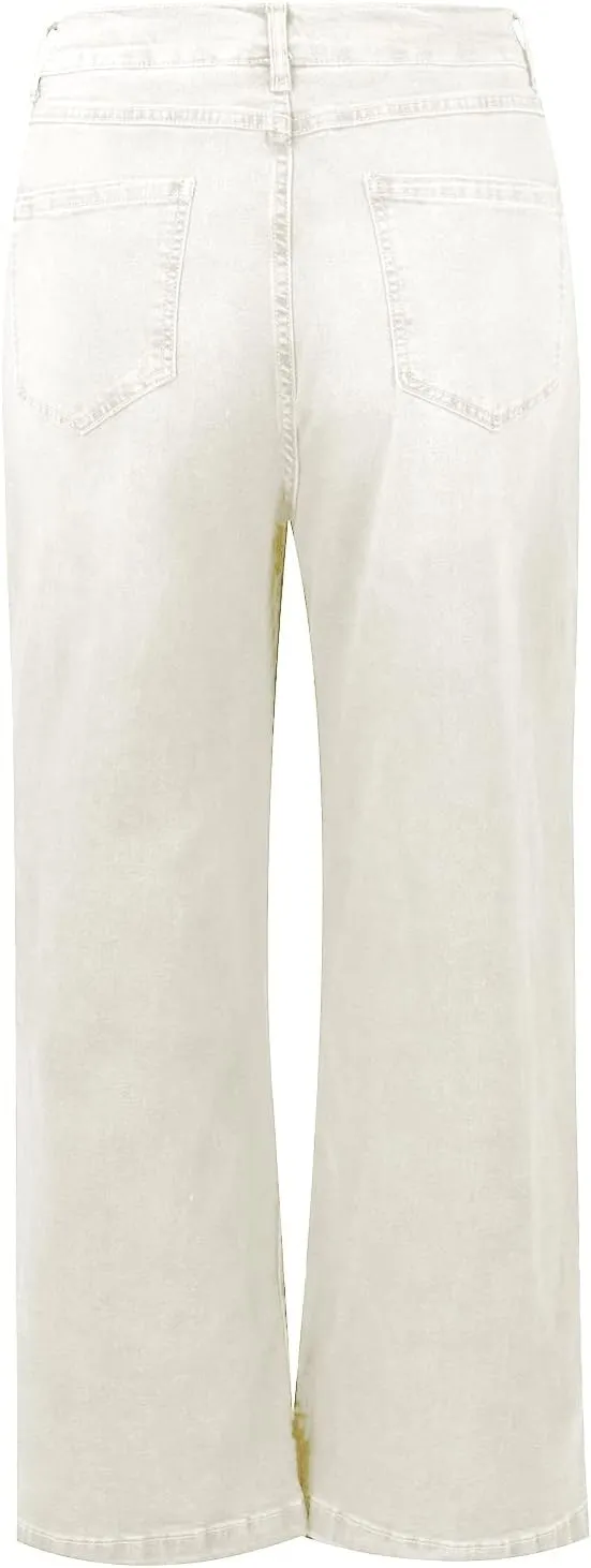Womens Jeans Wide Leg Jeans Casual Fashion Straight Leg Loose Stretchy Tummy Control Trendy Jeans for Women 2024
