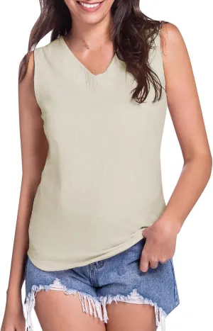 Womens Linen Shirts V-Neck Buttons Blouses Embroidery Plus Size Tops Short Sleeve Loose Fit T Shirts