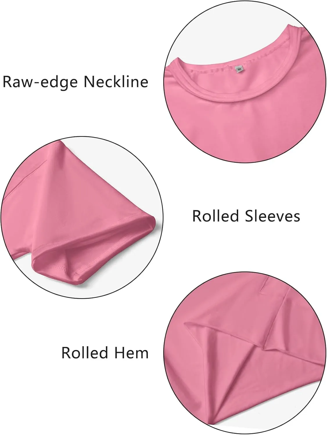 Women's Oversize Workout Crop Tops Casual Short Sleeve Drop Shoulder Boxy T-Shirts Roll Hem Basic Loose Yoga Running Tees