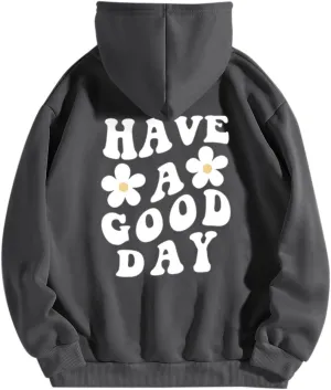Women's Oversized Hoodies Graphic Print Trendy Pullover Tops Lightweight Fashion Hooded Sweatshirt with Pockets