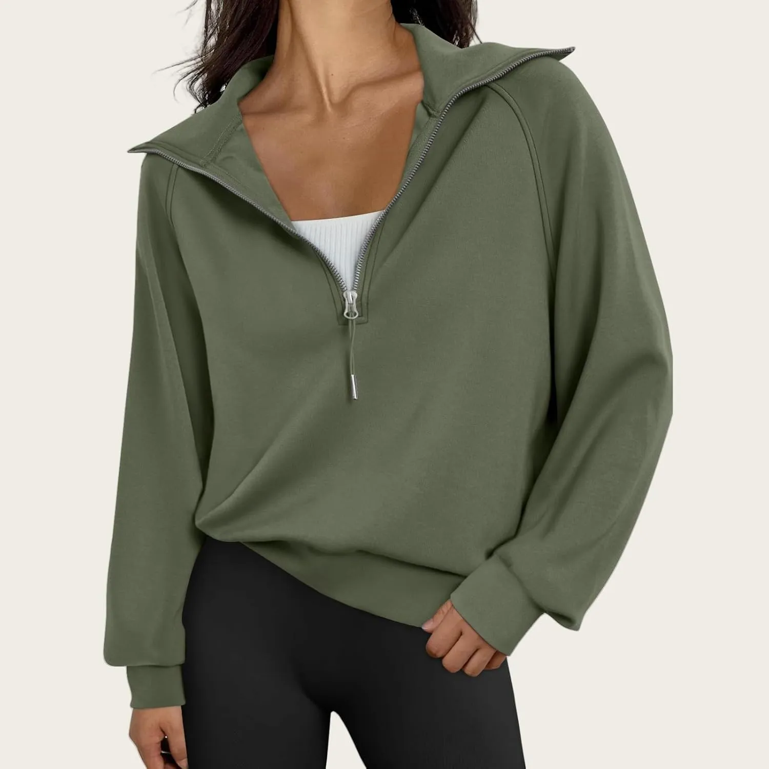 Womens Oversized Sweatshirts Fleece Half Zip Pullover Long Sleeve Teen Girls Fall Y2K Clothes