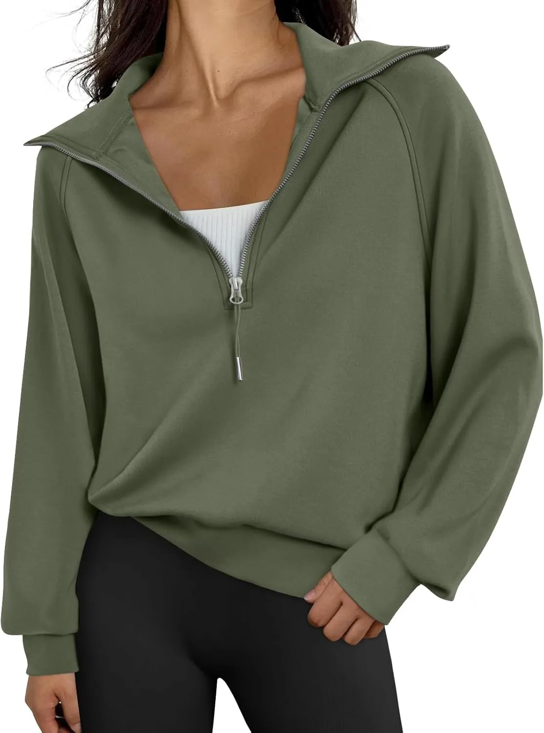 Womens Oversized Sweatshirts Fleece Half Zip Pullover Long Sleeve Teen Girls Fall Y2K Clothes