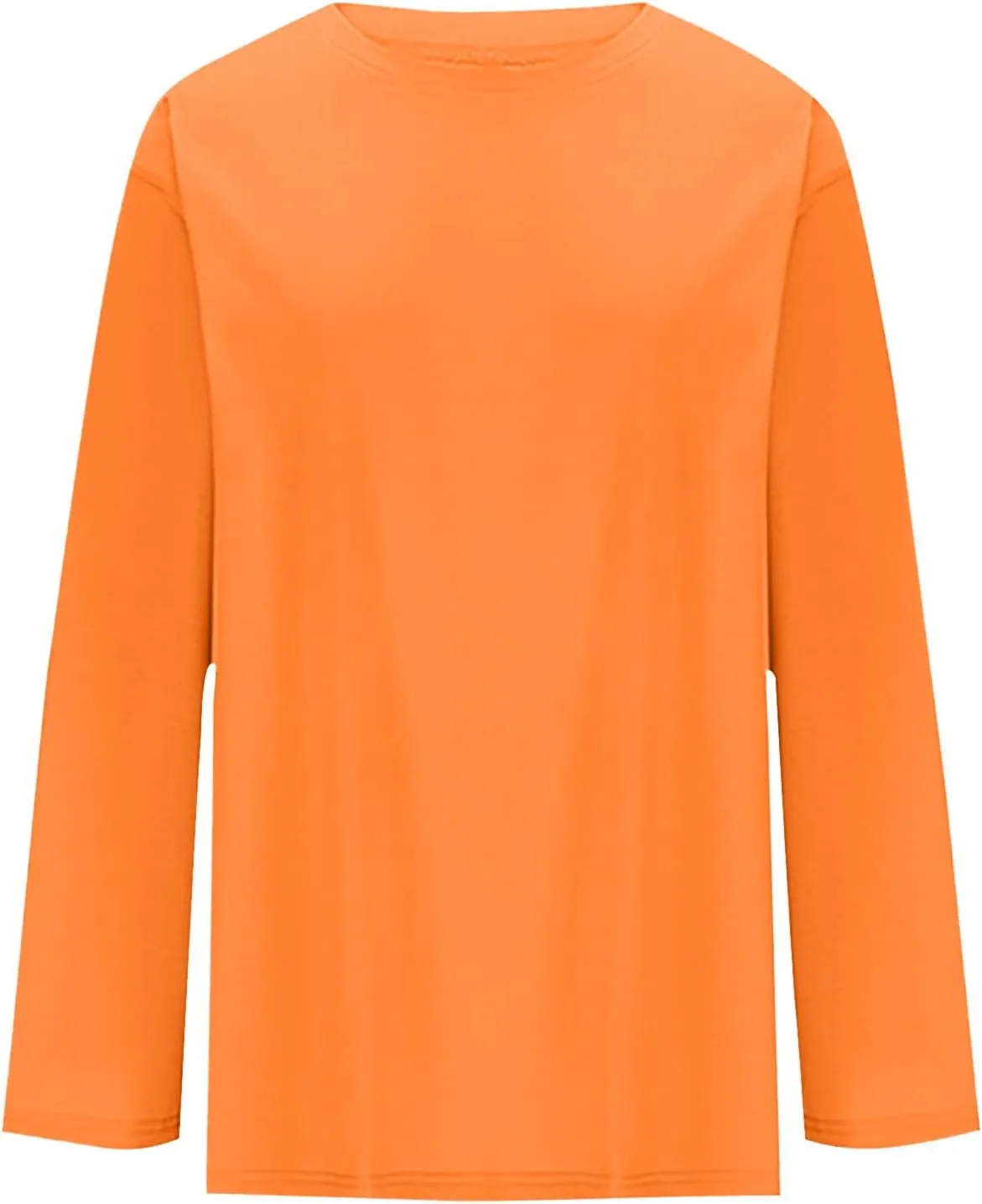 Womens Oversized Tops Long Sleeve Lightweight Shirts 2025 Spring Fashion Trendy Tops Crewneck Casual Solid Basic Tee