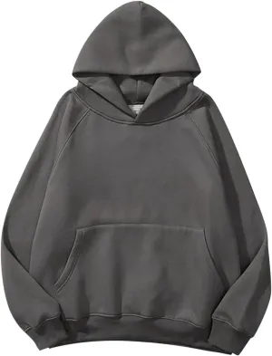 Womens Solid Basic Hoodies Fleece Hooded Sweatshirts Long Sleeve Shirts Pullover Fall Fashion Y2K Outfits Clothes Pocket