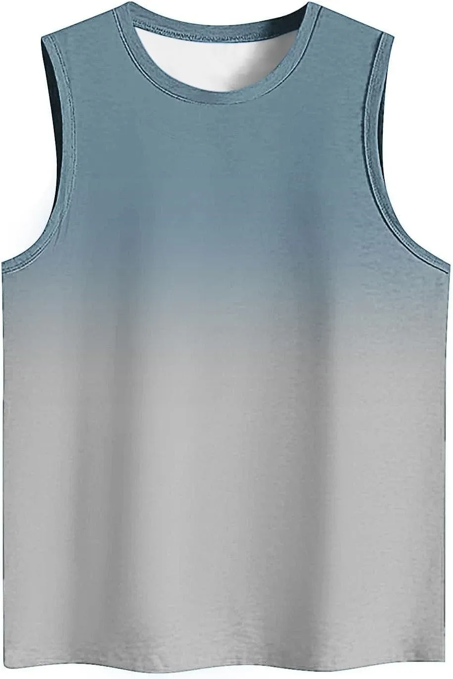 Womens Summer Tank Tops 2025 Gradient Print Basic Tunic Tops Crew Neck Sleeveless Loose Fit T Shirts